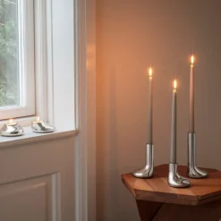 Mellow lysestake sett 3 deler sølv