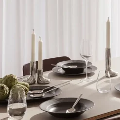 Mellow lysestake sett 3 deler sølv