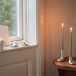 Mellow telysholder sett 2 deler sølv