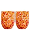 Messy glass 30 cl 2 stk rød/oransje