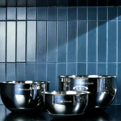 Miksebollesett med lokk 3 stk stål