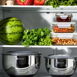 Miksebollesett med lokk 3 stk stål