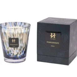 Milano duftlys granateple 15 cm blå