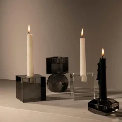 Milano lysestake kvadrat 8x8 cm smoke