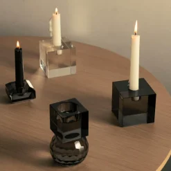 Milano lysestake rund/kvadrat 13x8 cm smoke