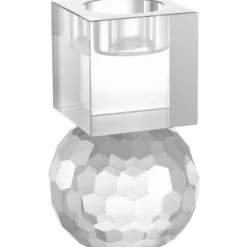 Milano lysestake rund/kvadrat 13x8 cm klar