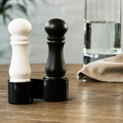 Mini kvernsett 12 cm svart/hvit