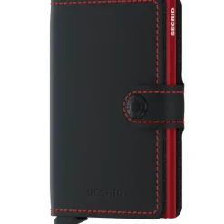 Miniwallet lommebok m/kortholder svart/rød