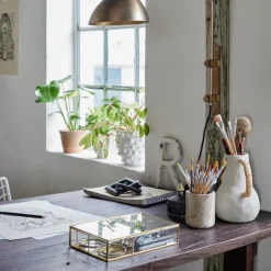 Miya krukke 10,5 cm mørk blå / lys gull