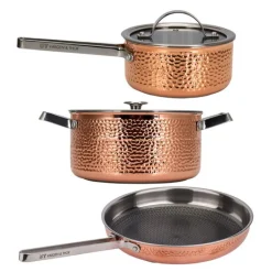 Mjölner 2 grytesett 3 deler kobber