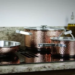 Mjölner 2 grytesett 3 deler kobber