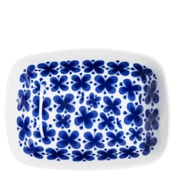 Mon Amie rektanguler skål 21 cm blå/hvit