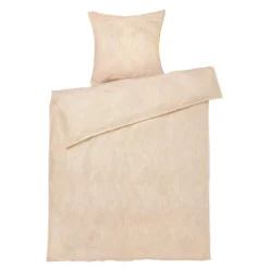 Monochrome Lines sengetøy 140x220 cm oker/hvit