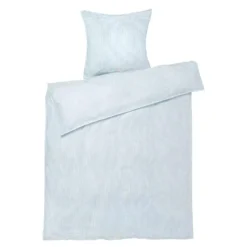 Monochrome Lines sengetøy 140x220 cm lys blå/hvit