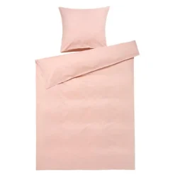 Monochrome sengetøy 140x220 cm støvet rosa
