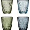 Mosaic vannglass 34 cl 4 stk shades of blue/green