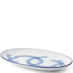 Motif asjett 23,5 cm blå/hvit