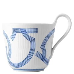 Motif høyhankskopp 33 cl blå/hvit