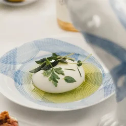 Motif tallerken 22 cm blå/hvit