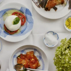 Motif tallerken 22 cm blå/hvit