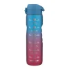 Motiverende drikkeflaske 1L blå/rosa