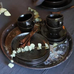 Mörke kopp med skål 23 cl