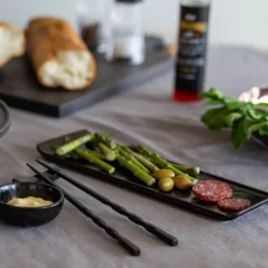 Mörke tallerken rektangulær 30x10 cm svart