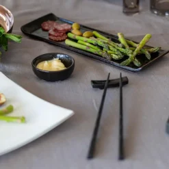 Mörke tallerken rektangulær 30x10 cm svart