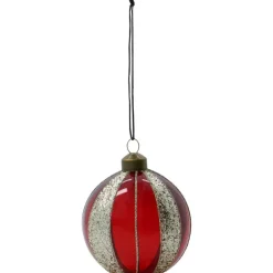 Mult glasskuler 8 cm 4 stk vinrød