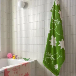 Mummi badehåndkle 70x140 cm stjerner grønn