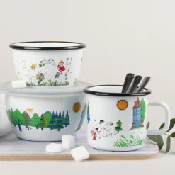 Mummi Bolle Emalje 30 cl Glad Familie hvit