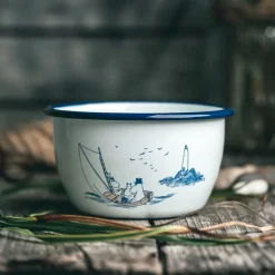 Mummi emalje skål 60 cl sjømenn hvit