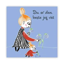 Mummi kort dobbelt Du er den beste jeg blå