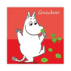 Mummi kort dobbelt Gratulerer rød