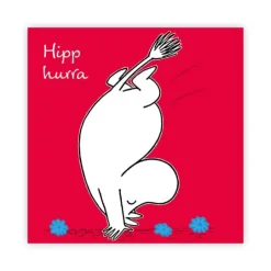 Mummi kort dobbelt Hipp hurra rød