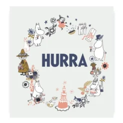 Mummi kort dobbelt Hurra grå