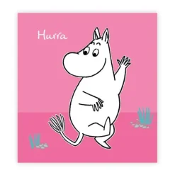 Mummi kort dobbelt Hurra rosa