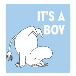 Mummi kort dobbelt It's a boy lys blå