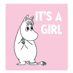 Mummi kort dobbelt It's a girl rosa