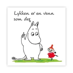 Mummi kort dobbelt Lykken er en venn hvit