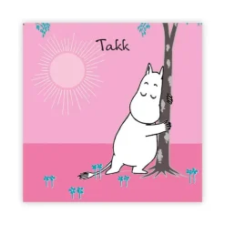 Mummi kort dobbelt Takk rosa