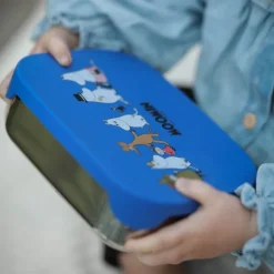 Mummi matboks metall 17,5x13,5 cm familie blå