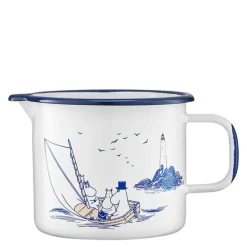 Mummi mugge emalje 1,3L sjømenn hvit