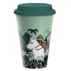 Mummi reisekopp 45 cl Mummitroll på eventyr grønn