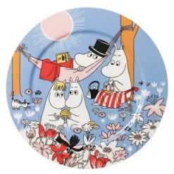 Mummi serveringsfat 30 cm Familietid blå 80 år