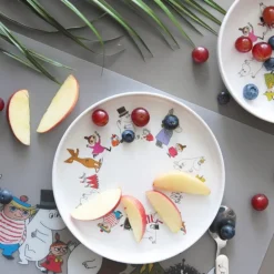 Mummifamilien tallerken 20 cm melamin hvit