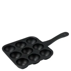 Munkepanne 9 hull 33x19 cm støpejern