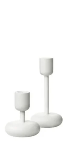 Nappula lysestake 2 stk 107 + 183mm hvit