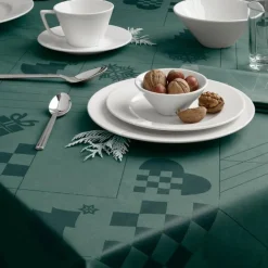 Natale juleduk i damask 150x370 cm grønn