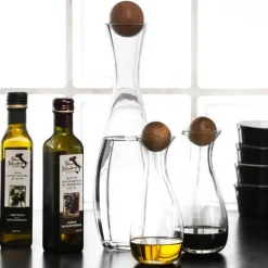 Nature olje- og balsamicoflaske med eikekork 2 stk